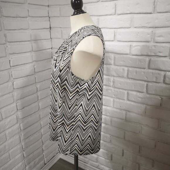 JM Studio by John Meyer Ladies Size XL Black Tan Off White Sleeveless Tank Top - Picture 4 of 9